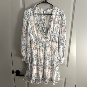 Dokotoo deep v-neck ruffle sun dress